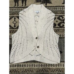 women’s xl  Cabi Angora Blend Sweater Vest in ecru oatmeal color